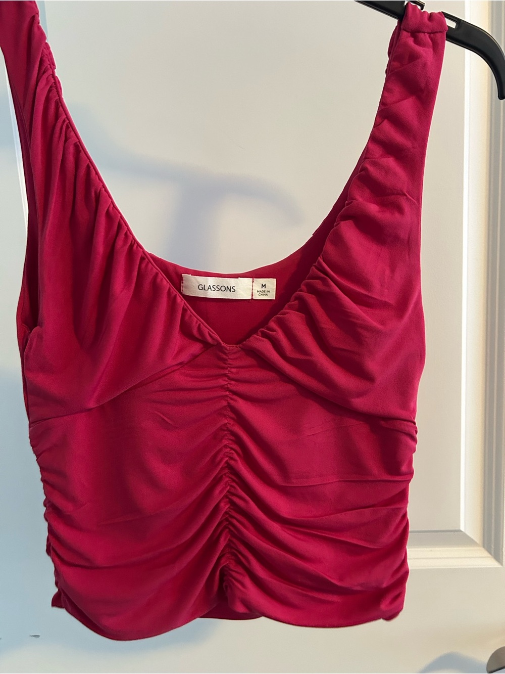 Glassons Hot Pink Ruched Scoop Tank